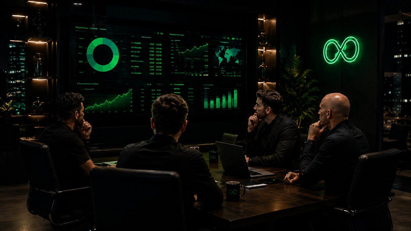 Equipe analisando métricas em reunião