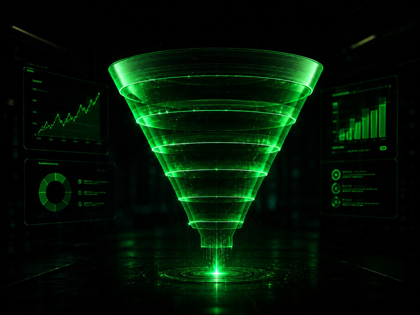 Funil de vendas neon