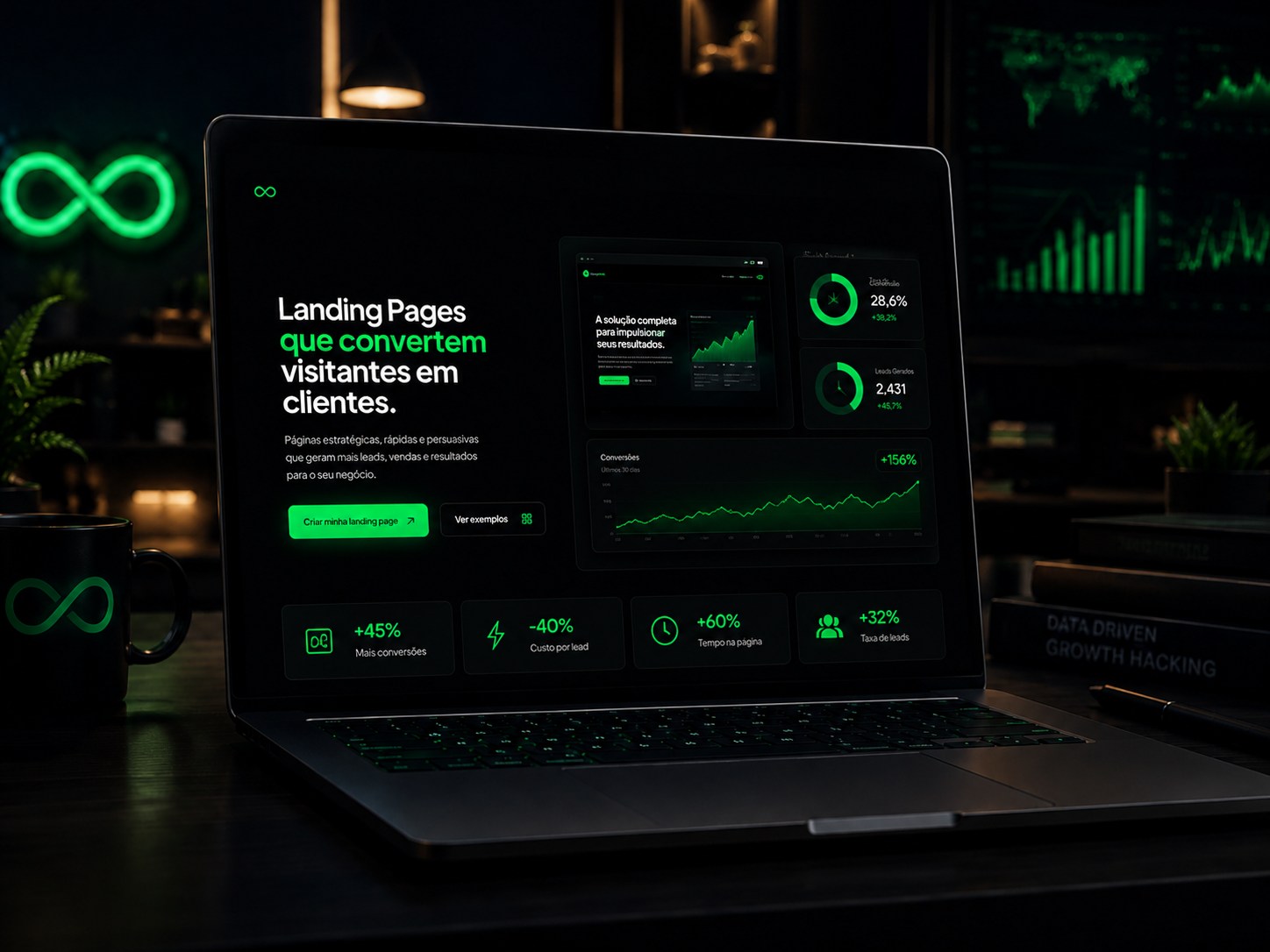 Landing page em notebook