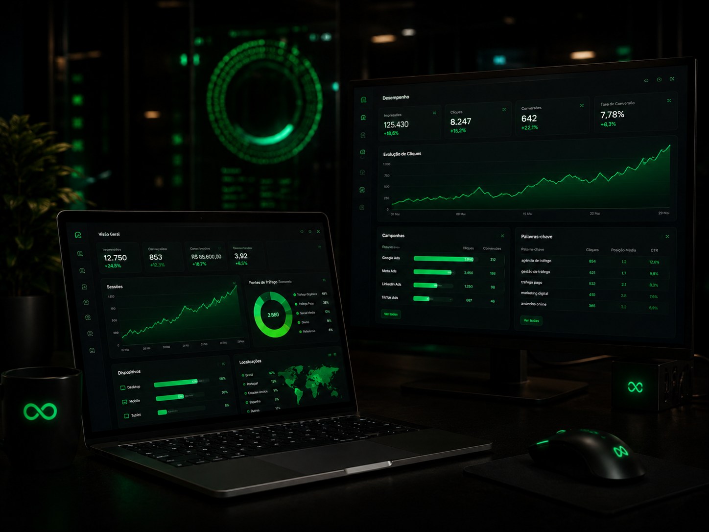 Dashboard de gestão de tráfego